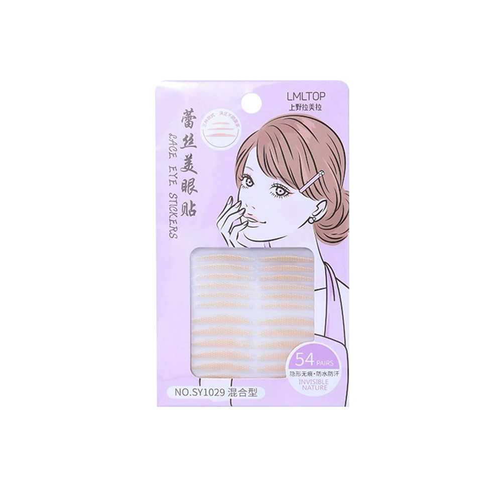 LMLTOP encaje natural doble párpado pegatina SY1029 mezcla de 54 pares