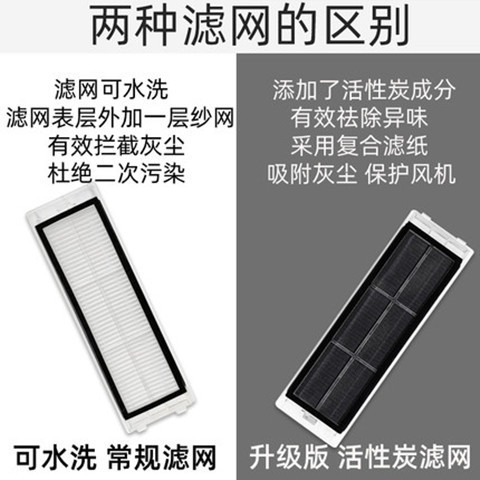 Suitable for Xiaomi sweeping robot 1S/2 generation Shitou S50/T4T6 accessories T7 roller brush side brush filter rag