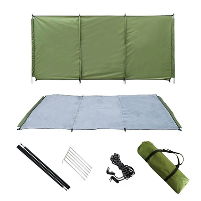 Factory direct supply outdoor camping hiking wind shield beach privacy screen picnic wind shield canopy wind shield (Avtomobil yan çətirləri) - army-green-a-300140cm-square
