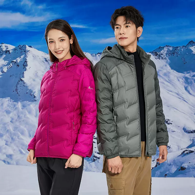 大码情侣款羽绒袄男保暖白鸭绒秋冬季户外羽绒服女高端红色印LOGO