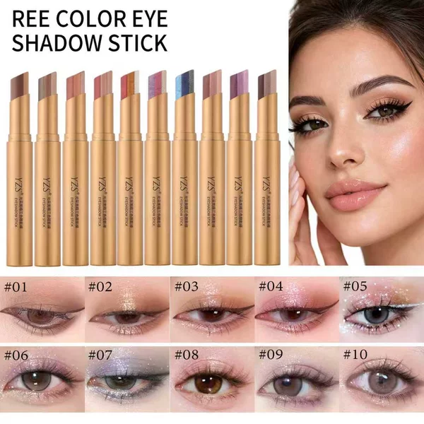 Radiant Beauty Three-Color Eyeshadow Stick Gradient Glitter One-Stroke Three-Color Eyeshadow Stick for Beginners and Lazy Makeup Enthusiasts