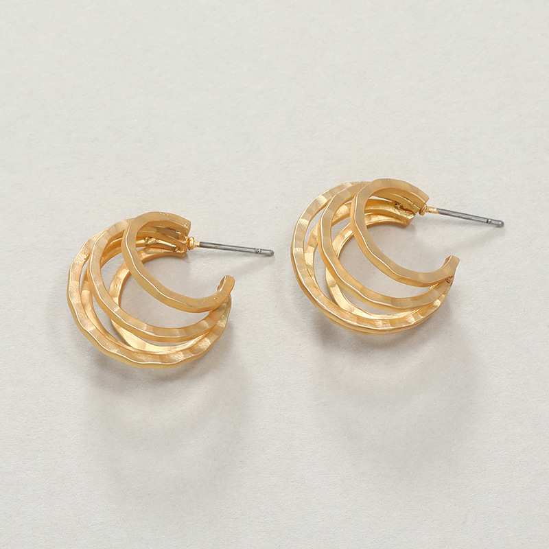 Fashion Retro Exaggerated Three-layer Circle Earrings Korean Version Of Simple Temperament Trend Niche Design Exaggerated Earrings display picture 3