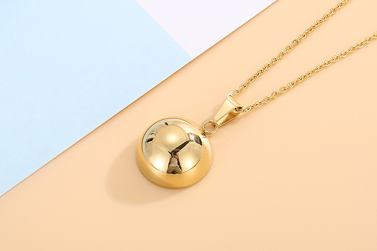 In Stock Wholesale European and American Simple Trendy Stainless Ornament round Beads Necklace and E