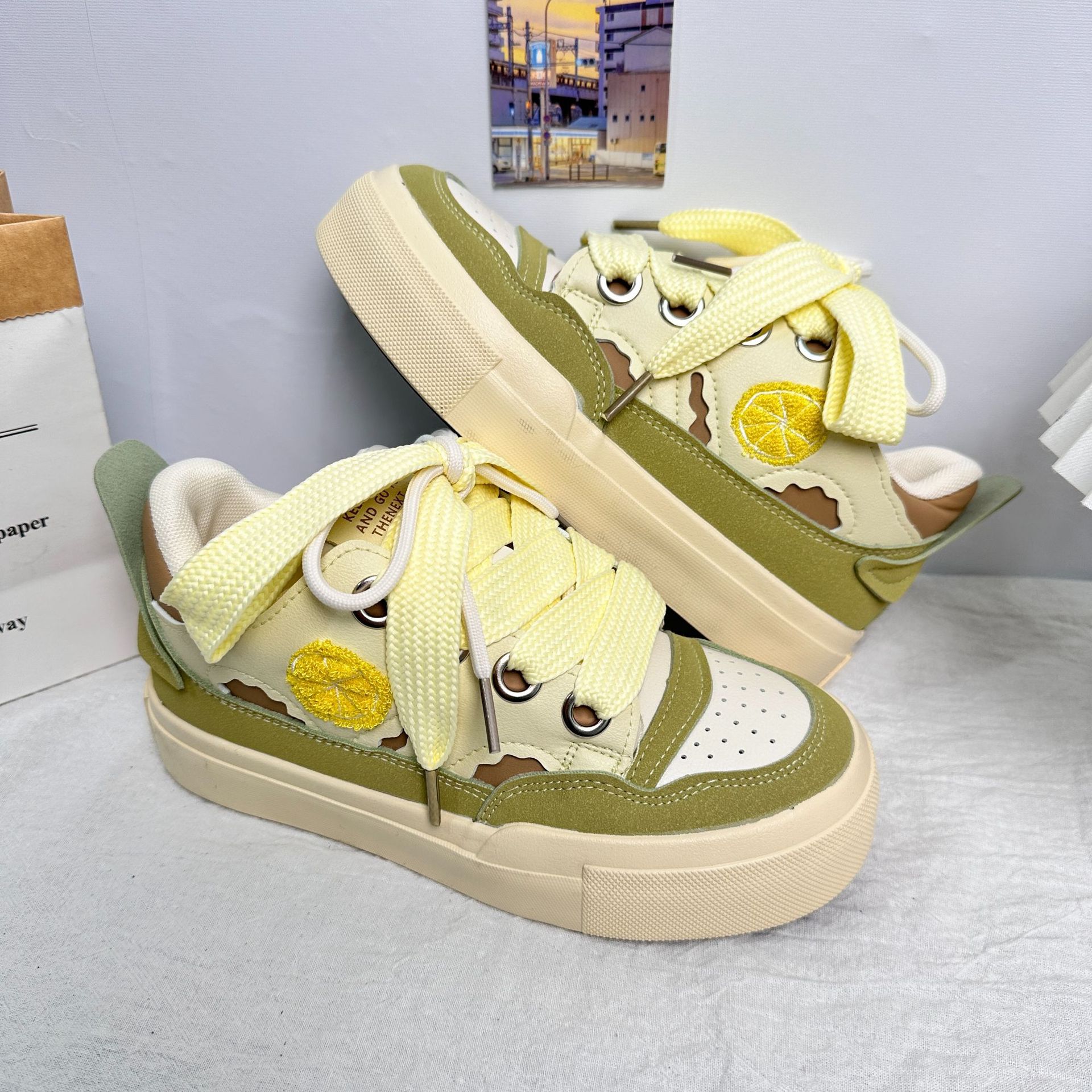Yuanbo lindas zapatillas de deporte de niña suave primavera de 2025 nuevo estilo femenino zapatos de mujer casuales de suela gruesa zapatos de pan para estudiantes image 10
