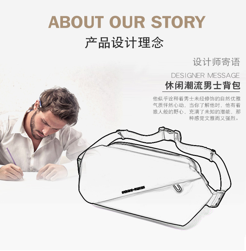 New cross-border men's waist bag, outdoor sports mobile phone bag, multi-functional large-capacity chest bag, casual single-shoulder crossbody bag undefined
