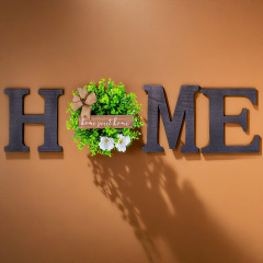 春の新型アルファベットHOME木札創意家庭木造芸術標識装飾門掛田園壁掛け看板