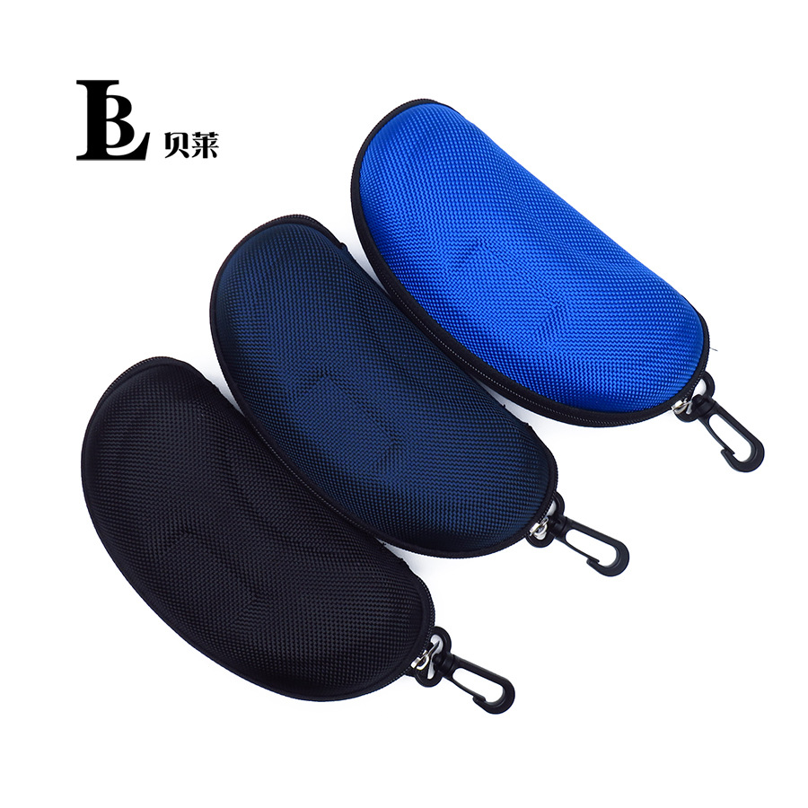 卸売EVAメガネケース オックスフォード布製 耐圧・耐衝撃サングラスケース フック付きジッパー式メガネケース メガネバッグ