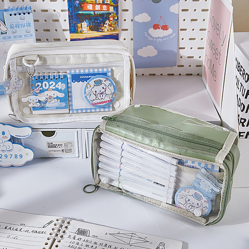 Bolso para lápices simple y de gran capacidad Bolso para el dolor con solapa para estudiantes Bolso para papelería Bolso para lápices estilo ins japonés de alto valor para niñas