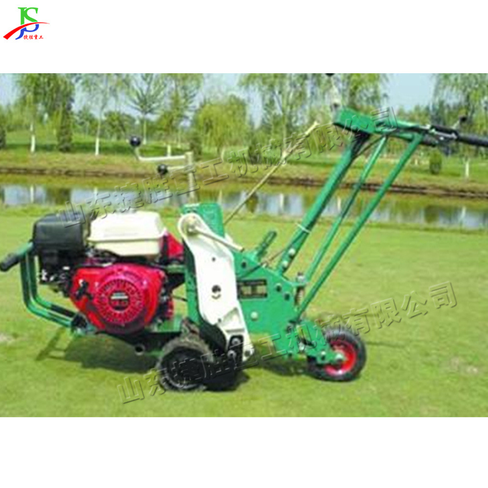 máquina de rascunar tipo empujado a mano pequeña máquina de trasplante de césped de gasolina de 9 caballos de fuerza equipo de trasplante de césped automático de rodillos anchos