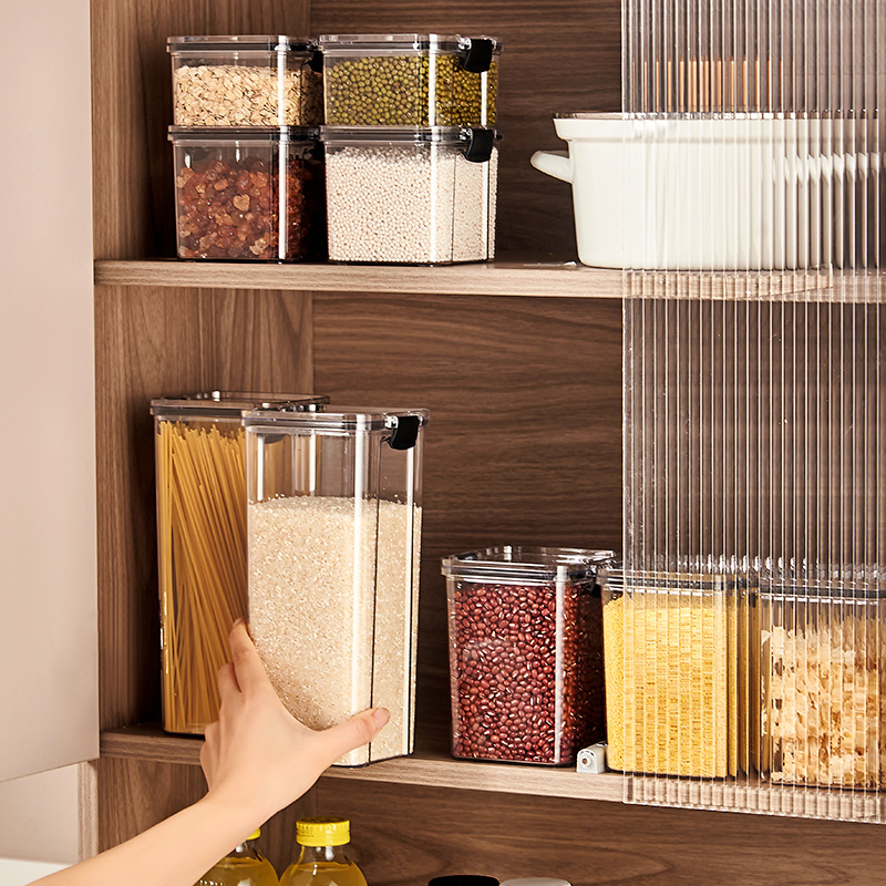 Venta directa de fábrica de toda la pieza de grano hermético tarro sellado plástico PET tarro sellado transparente hebilla tarro sellado con tapa