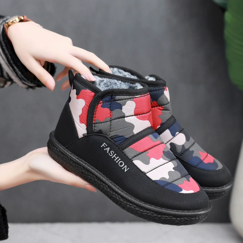 2021 зимняя модная женская хлопковая обувь, Нескользящие короткие женские сапоги из корейского меха кролика, утолщенные теплые студенческие зимние сапоги