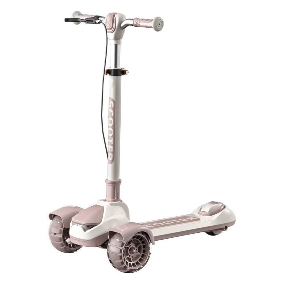 Большой детский самокат с подсветкой, подростковый самокат на одной ноге, трехколесный складной детский мобильный игрушечный автомобиль