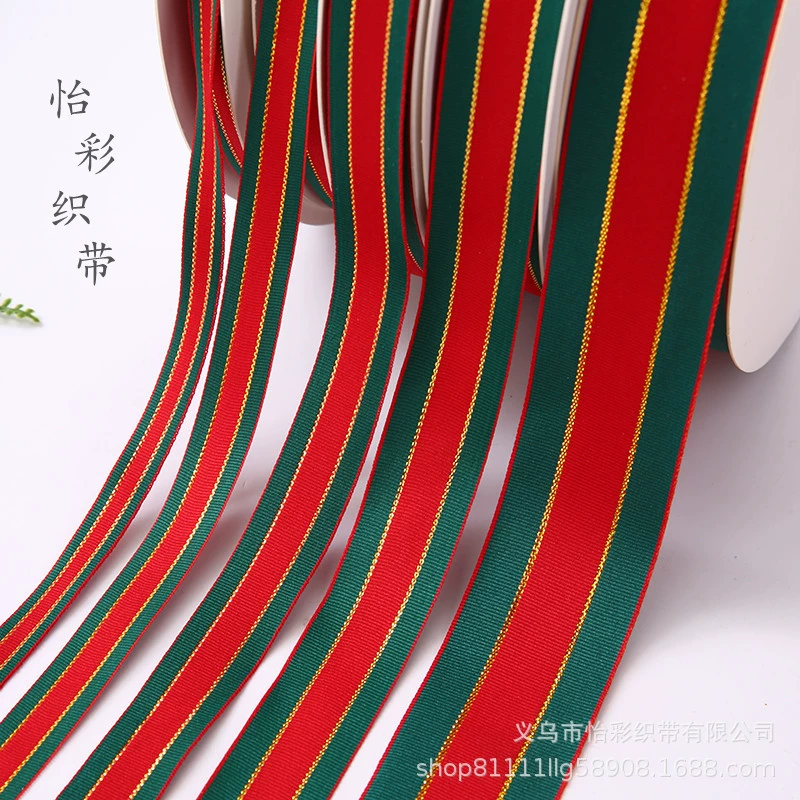 Рождественская лента Подарочная упаковка лук ремесла красная и зеленая лента DIY ленты производители в наличии оптом