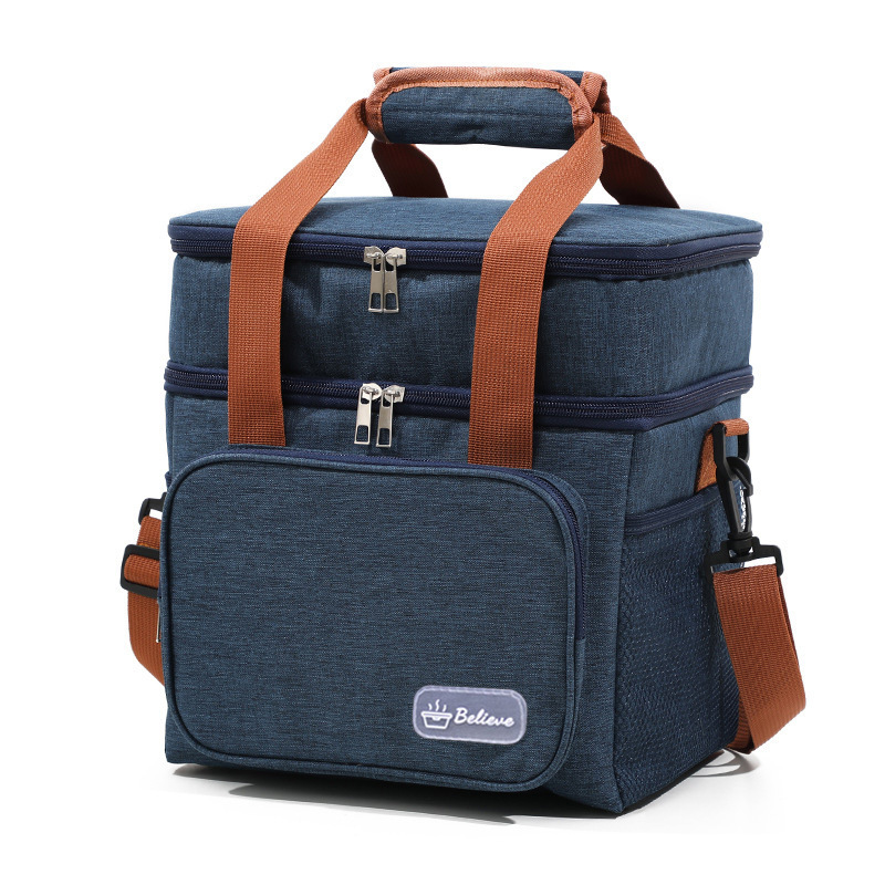 Etiquetado de comercio transfronterizo bolsa de hielo bolsa de picnic bolsa de almuerzo portátil bolsa de almuerzo de gran capacidad bolsa de arroz de aislamiento de tela Oxford