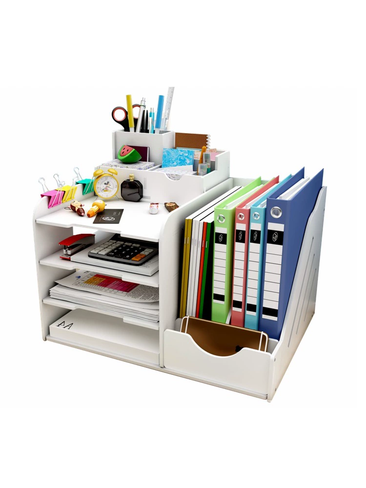 Desktop file storage box rack Office desk storage storage rack Multi-layer folder vertical frame information rack sub-spread