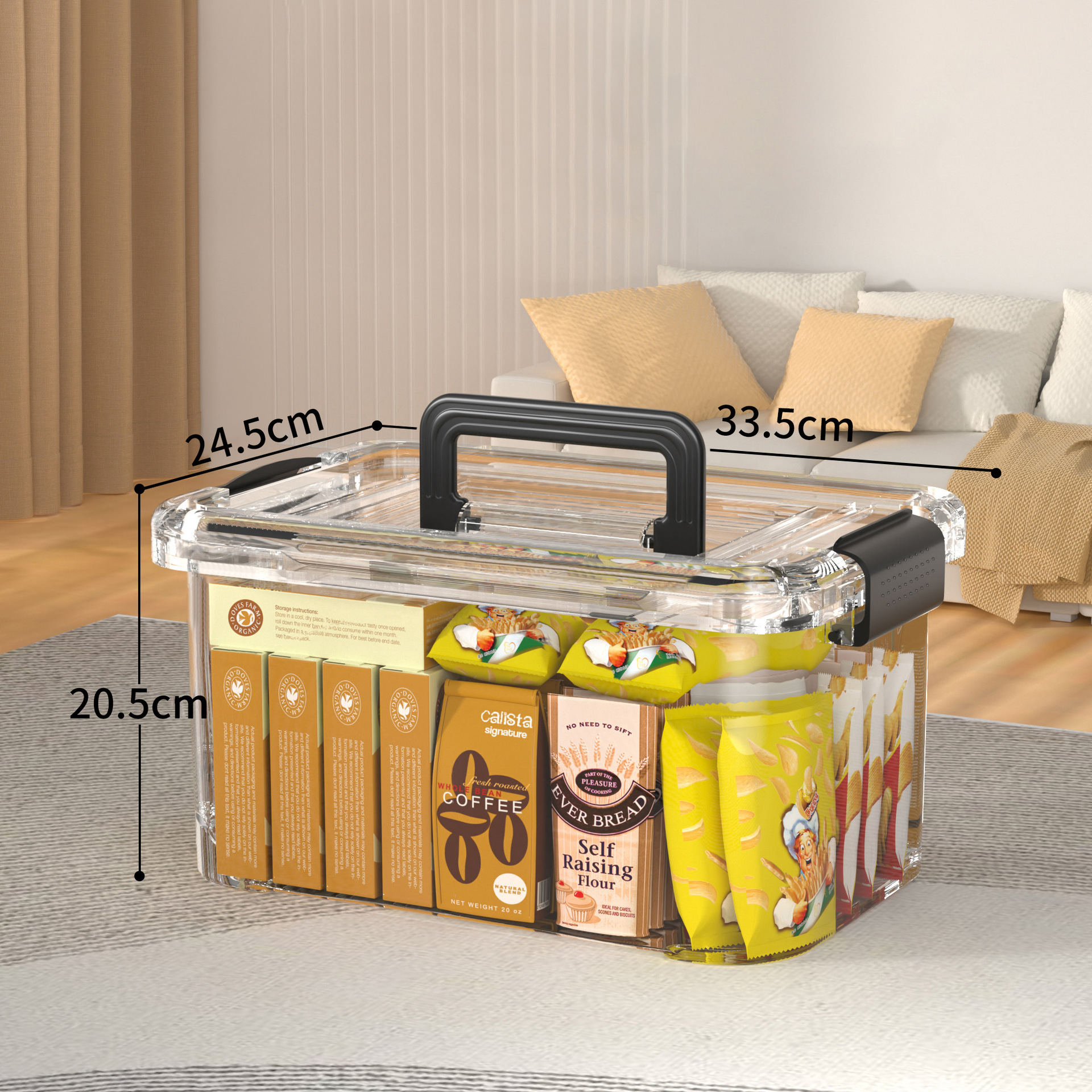 투명 와이드 손잡이 13L(35.5*24*21cm)