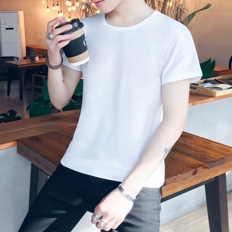 라운드넥 퓨어화이트 쇼트T