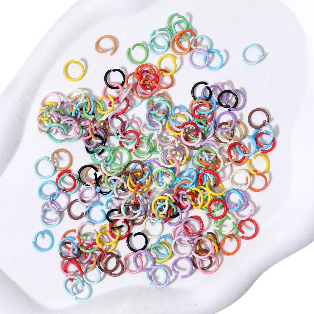 DIY Painted Colorful Open Ring Metal Connecting Ring Handmade Single Ring Bracelet Necklace Candy Colorful Keychain Material 5