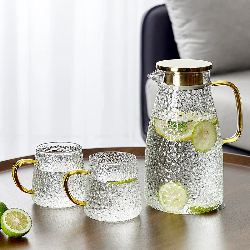 Retro glass teapot for home use, capacious tea, set