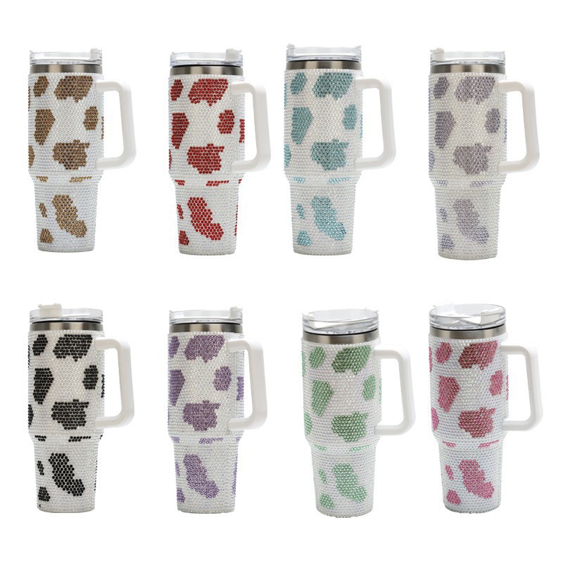 Taza de automóvil transfronteriza de 40oz con mango 304 taza de aislamiento frío taza de hielo taza de automóvil transfronteriza de gran capacidad