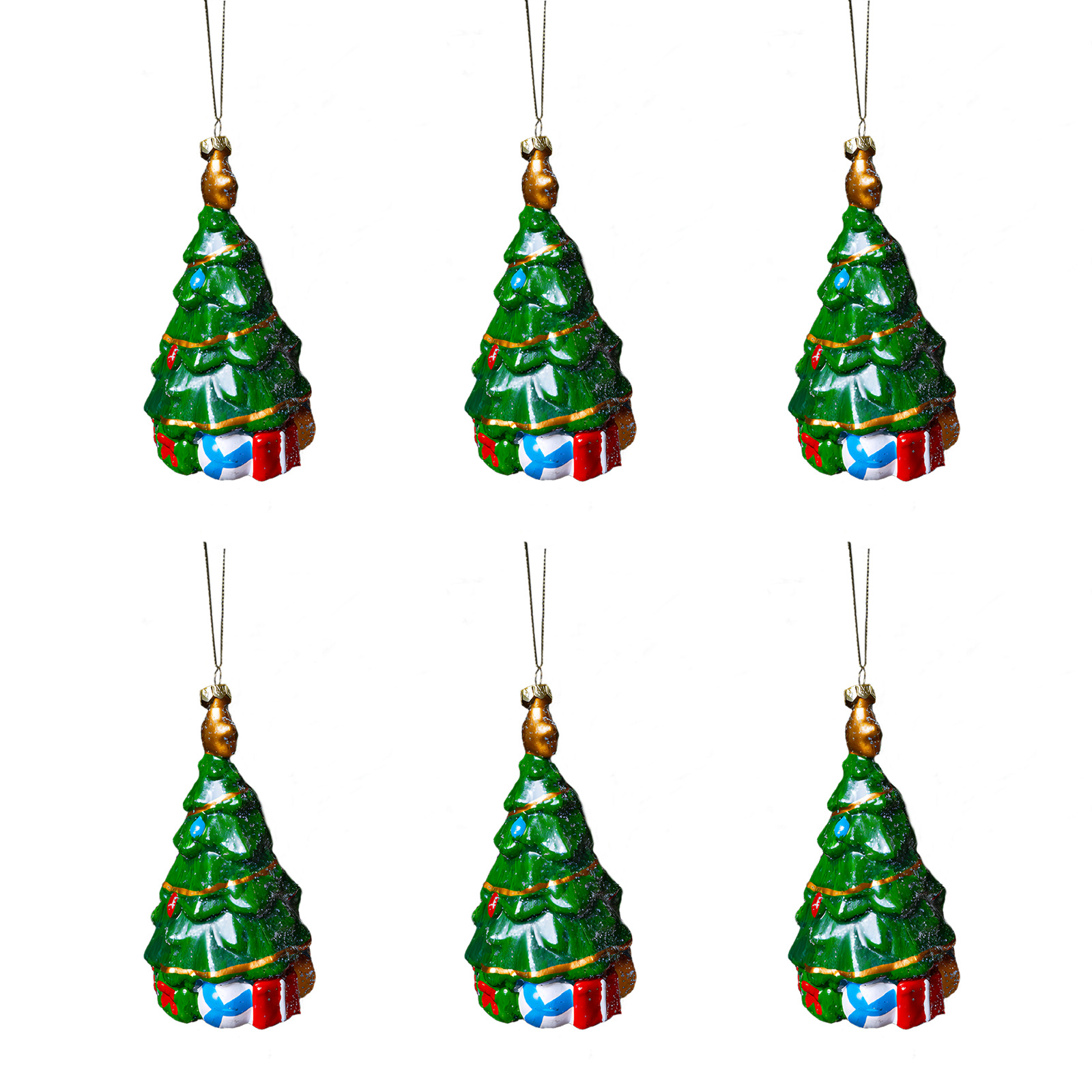 Colgante de Navidad transfronterizo decoraciones de Navidad árbol de Navidad adornos de plástico regalos para niños 6 paquetes al por mayor