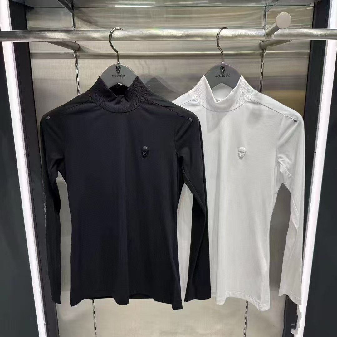 Summer Golf Clothing for Women, Small Stand-Up Collar, Long Sleeves, Sports Functional Quick-Drying Ice Silk Fabric, Soft and Breathable to the Touch