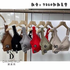 黛美芮7360蕾絲美背吊帶背心式厚墊聚攏文胸打底抹胸防走光裹胸