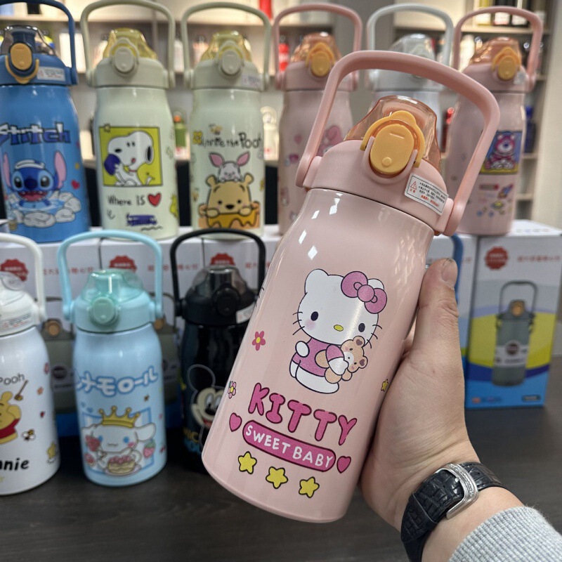 卡通儿童吸管保温杯男女小学生高颜值不锈钢杯子水壶便携水杯|undefined