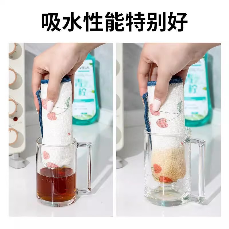 キッチン用ノンスティックオイルキッチン雑巾、ノンスティックオイルプリントキッチン雑巾、糸くずの出ない、吸水性、お手入れが簡単、家庭用に厚みがあります。|undefined