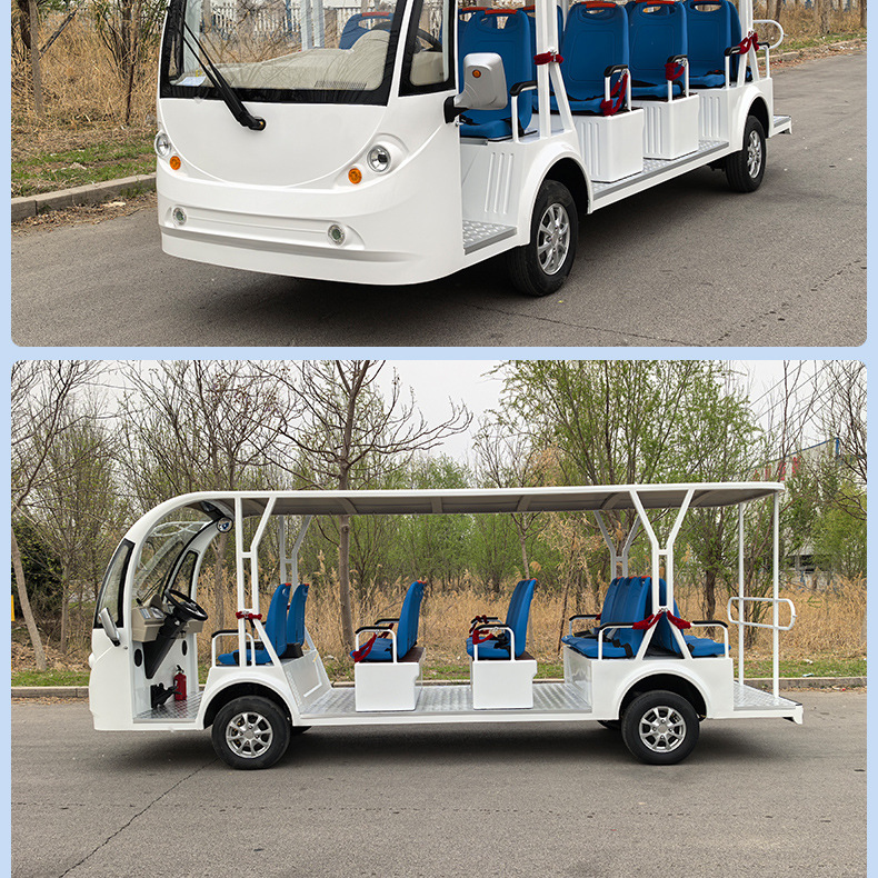 5-Row 14-Seat Tourist Electric Sightseeing Vehicle for Hotel Transfers, Real Estate Viewings, Rvs, and Scenic Spots Electric Sightseeing Shuttle