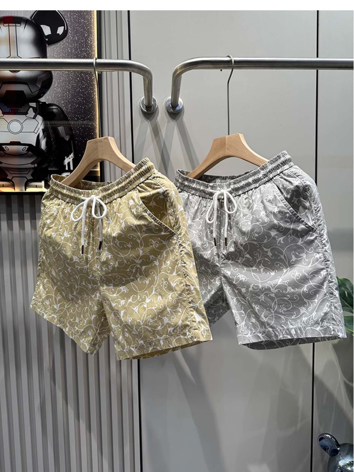 Summer Print Men's Shorts Trendy Design Loose Fit Versatile Sporty Casual Four Quarter Length Pants_viptrois.com