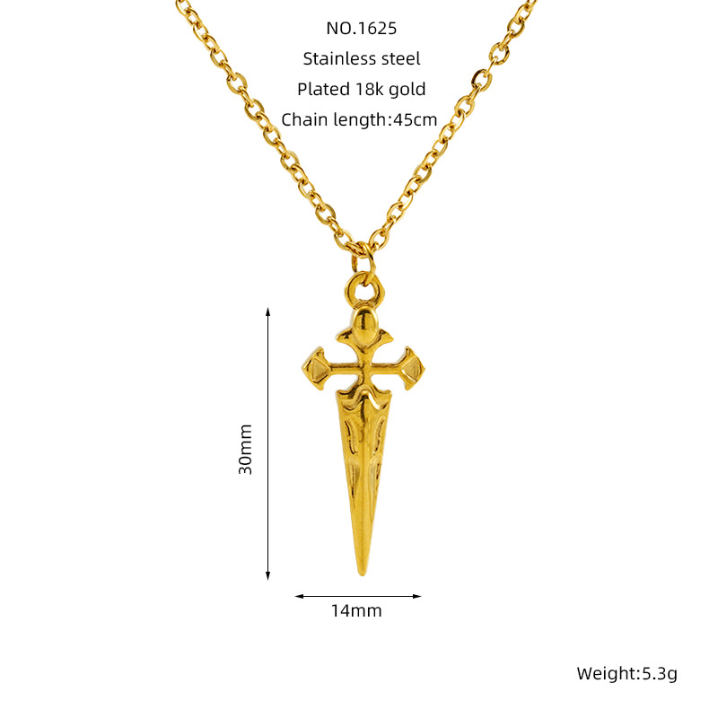 Europa y América cruzada simple retro collar de cruz mujer moda universal hombre y mujer colgante de acero inoxidable collar de clavícula mujer