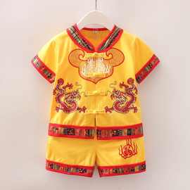 婴儿童夏装套装新款抓周唐装改良汉服1-2-3岁宝宝夏季短袖两件套