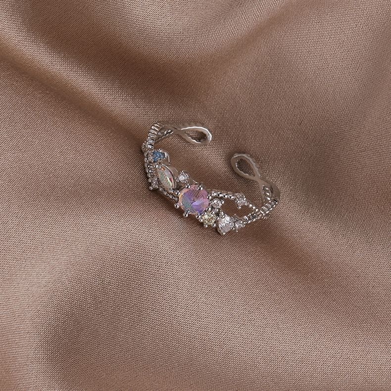 Sweet Geometric Copper Flowers Open Ring 1 Piece