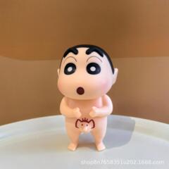 クレヨンしんちゃんフィギュア日本の漫画フィギュア装飾品デスクトップ野原新之助モデルビニール人形バスしんちゃん