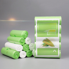 Factory direct supply biodegradable waste bags, green and white flat mouth drawstring waste bags for wholesale