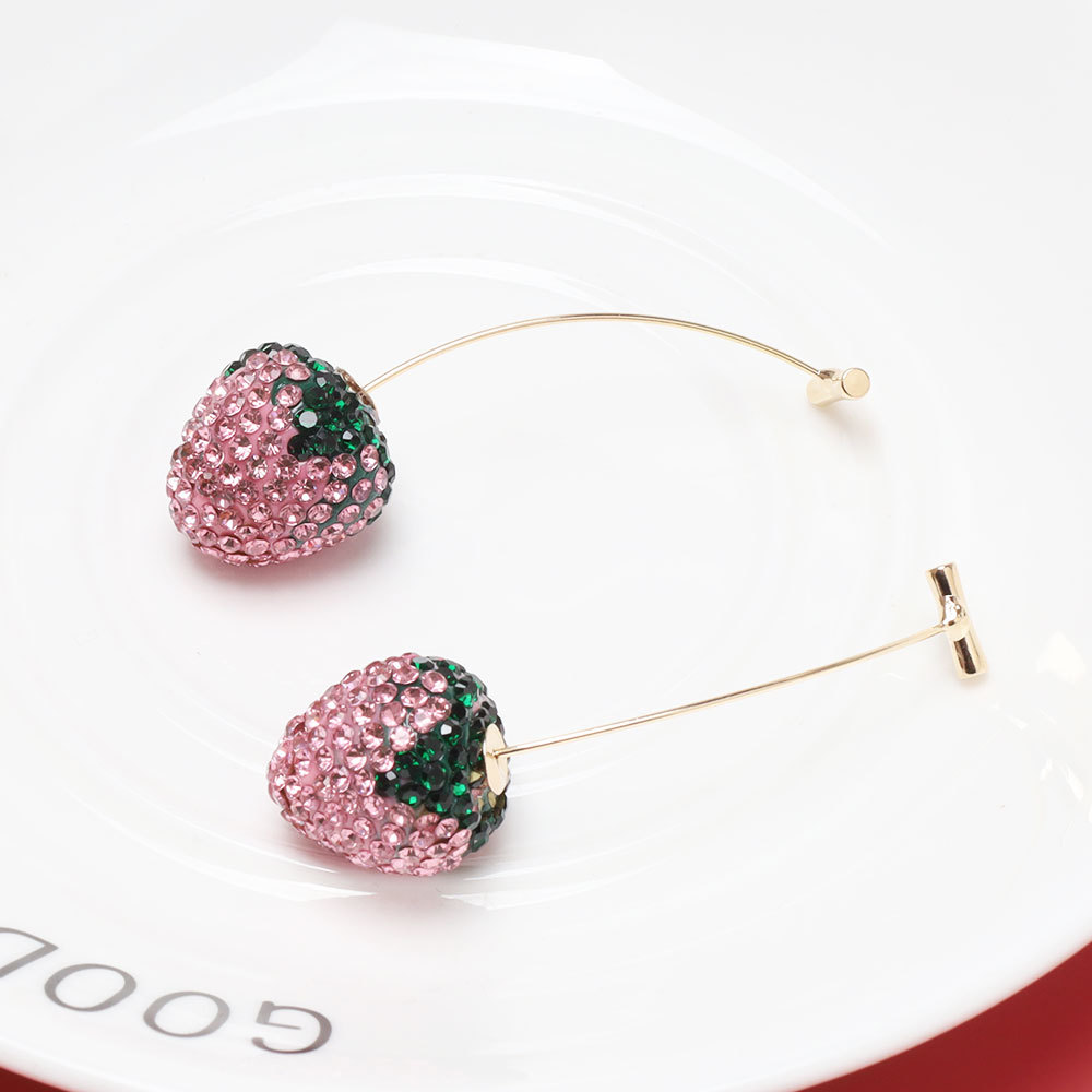 12g Weight Alloy Ear Needle Material Ear Studs Classification 1 Pair Quantity Holiday, Tea Party Occasion Zinc alloy Material Strawberry Pattern All Seasons Season Women's Gender Plating Design Sweet, Simple Style Style 1 Pair Sweet Simple Style Strawberry Plating Zinc Alloy Ear Studs 15