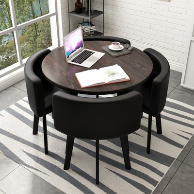 Simple Recepción y negociación pequeña mesa redonda mesa de recepción negociación reunión mesa de invitados y silla traje Oficina área de descanso mesa y silla combinación