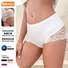 跨境现货专供女士大码三角裤欧美外贸性感蕾丝透气无痕亲肤内裤女