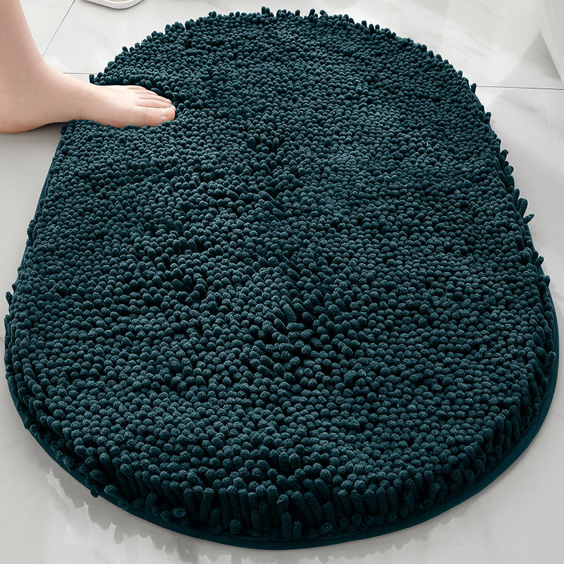 Alfombra absorbente de baño de chenilla ovalada Alfombra de pie de puerta de baño Alfombra antideslizante de entrada de baño Alfombra de dormitorio