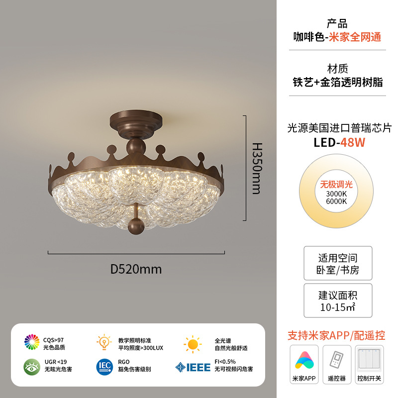 lámpara de dormitorio de oro de corona medieval lámpara de techo francesa retro lámpara de dormitorio principal lámpara de estudio vintage lámpara de princesa lámpara de habitación