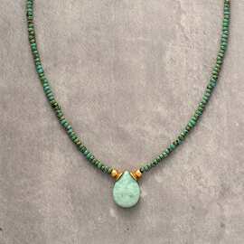 欧美日韩时尚轻奢简约天然石米珠手工串珠法式短围脖锁骨项链首饰