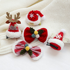 クリスマスの頭のアクセサリーのリボンのヘアピンの帽子は赤い網の糸の鹿の角の成人の子供の小さい贈り物のヘアピンの髪飾りを挟みます。