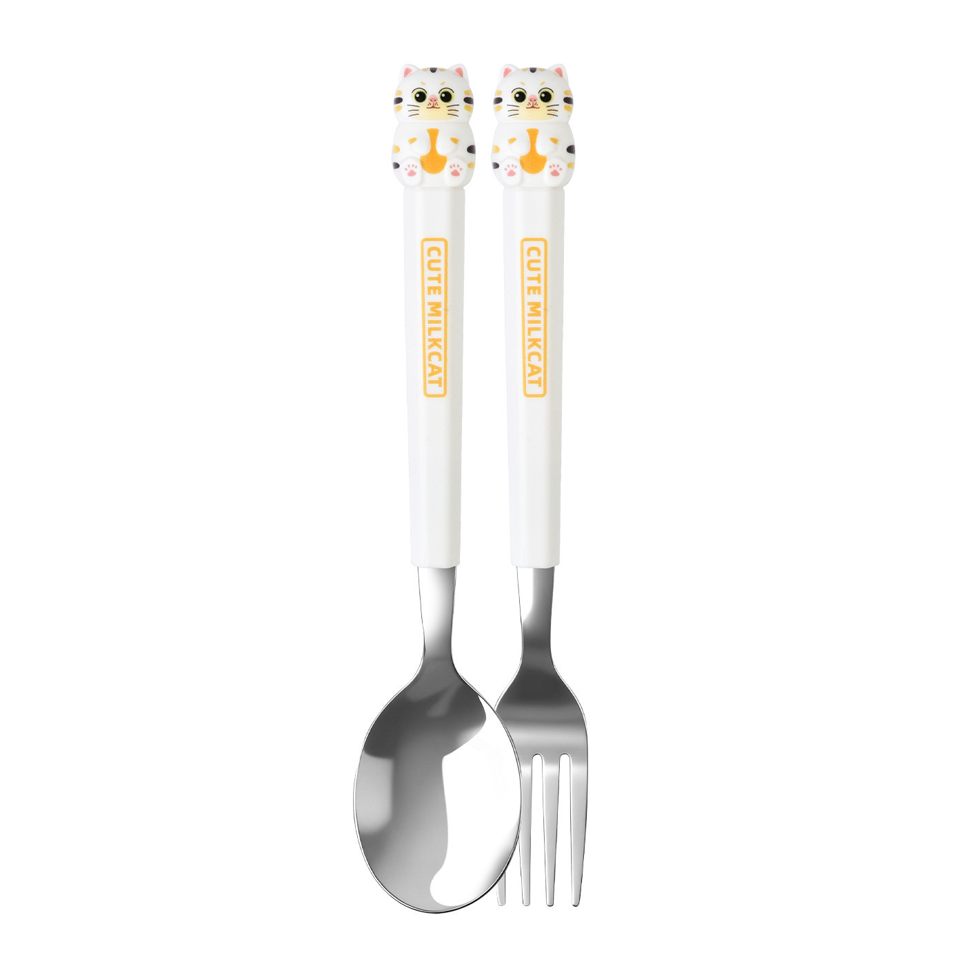 Animal encantador portátil para llevar estudiantes cucharas de comidas dormitorios escolares cucharas de cubierta de cubierta set