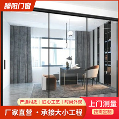 极窄三联动推拉门厨房完美系统玻璃推拉门钛镁合金三联动推拉门