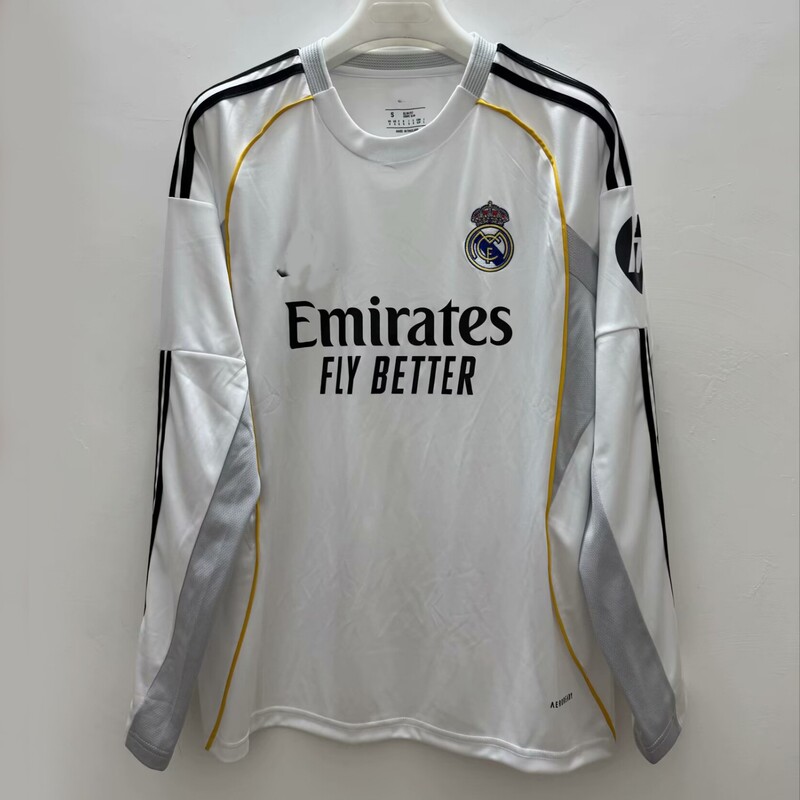 2526 Real Madrid Jersey Long-Sleeved Ac Milan Barcelona Football Team Uniform Miami Portugal T-Shirt Factory Direct Sale