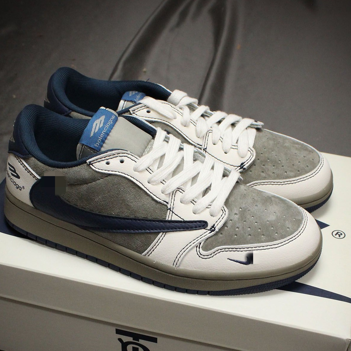 Putian Pure Original Aj1 Low-Top Lightning Spike Basketball Shoes Ts Collaboration Black Green Olive Couple Men's and Women's Sports Sneakers