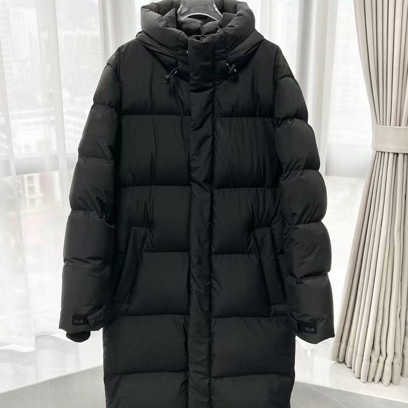 Putian High-End Version ml Small Logo Long down Jacket Unisex 90% White Duck down Cold-Proof Hooded Coat