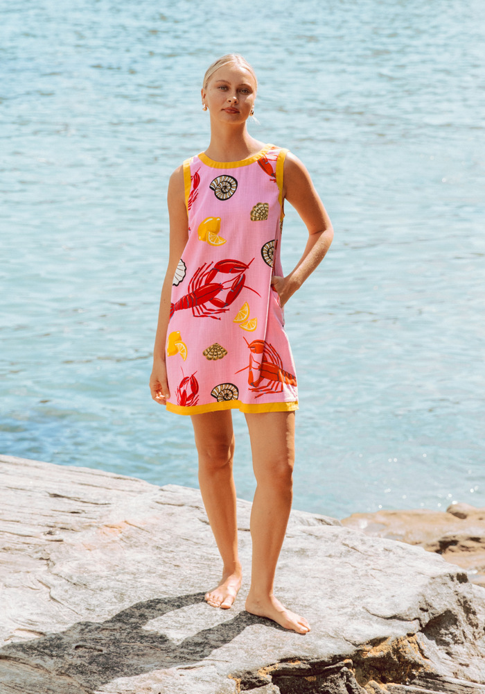 Sleeveless Sleeve Length A- Line Skirt Dresses Type Wholesale Women's Casual Marine Style Streetwear Conch Shell Holiday Daily Round Neck Sleeveless A- Line Skirt
