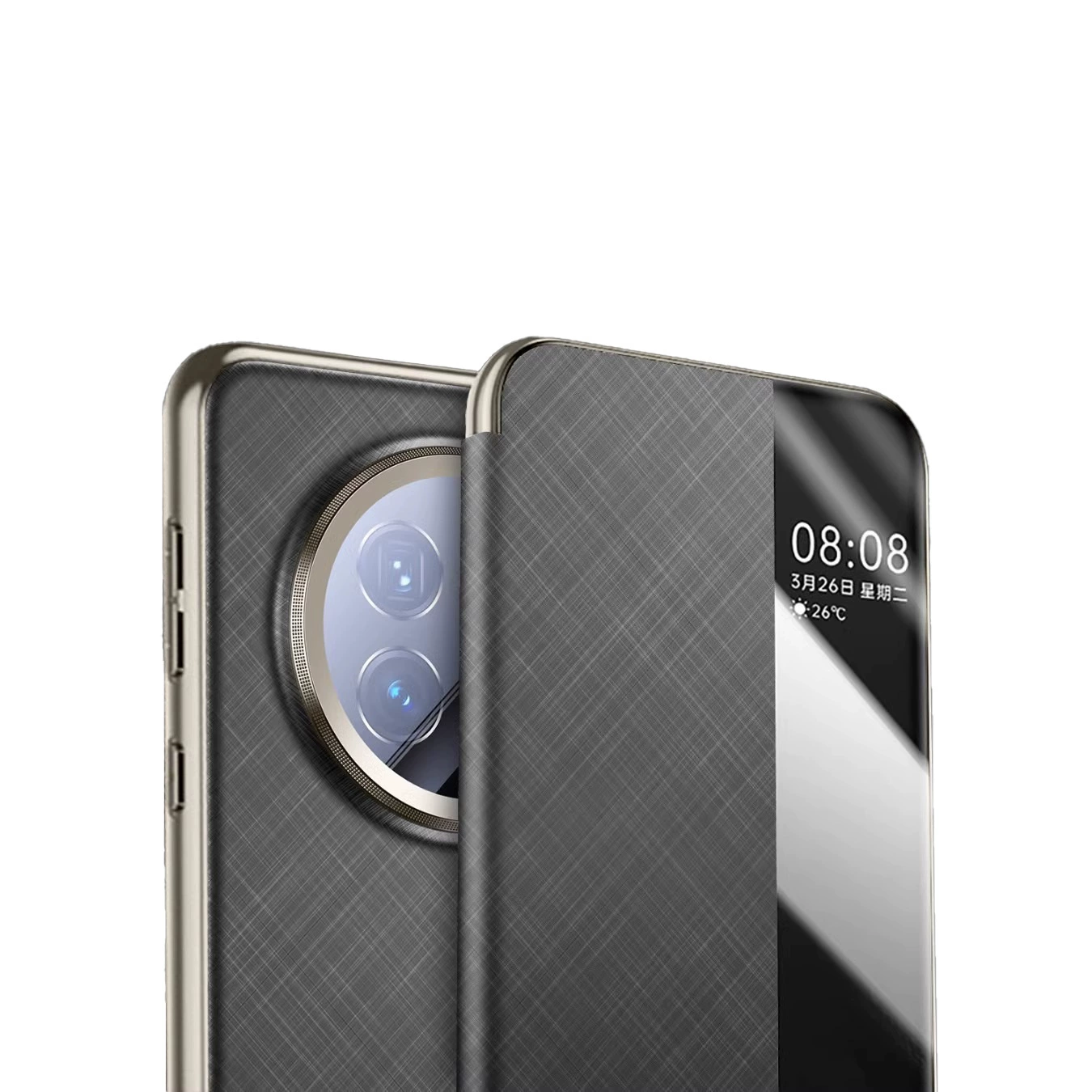 Чехол-книжка магнитная для Huawei Mate70Pro, объектив Mate70, полный комплект с имитационной кожей